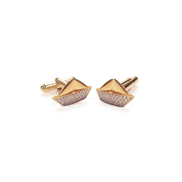 Precious boat cufflinks