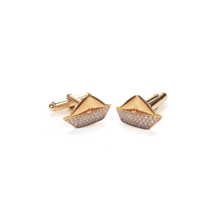 Precious boat cufflinks