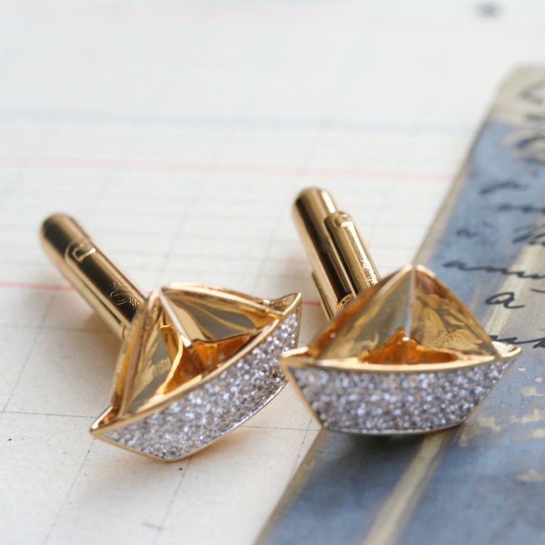 Precious boat cufflinks