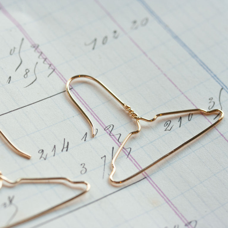 Gold hanger earrings