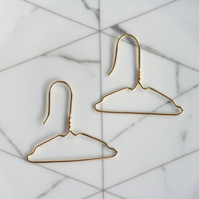 Gold hanger earrings