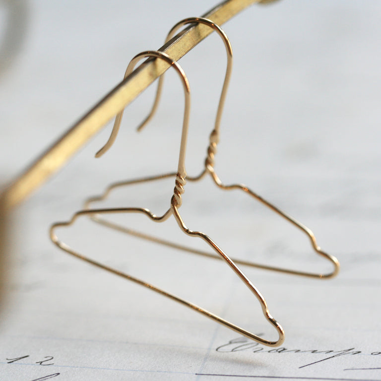 Gold hanger earrings