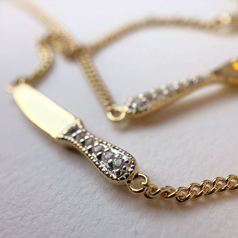 Precious cutlery necklace