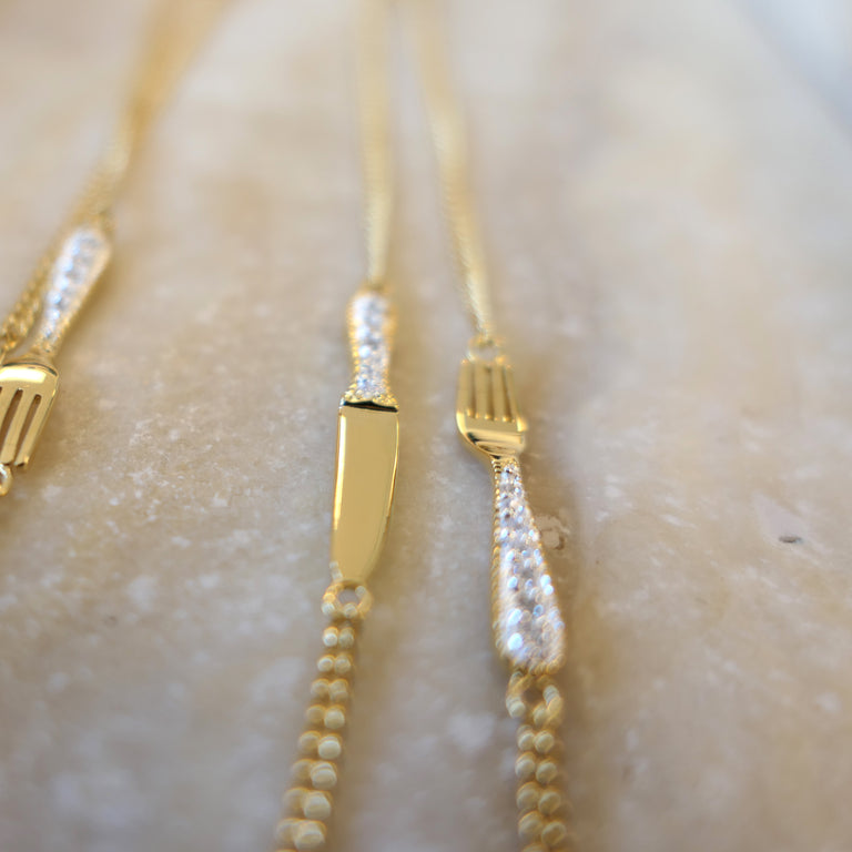 Precious cutlery necklace