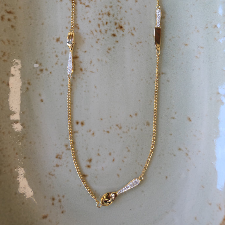 Precious cutlery necklace